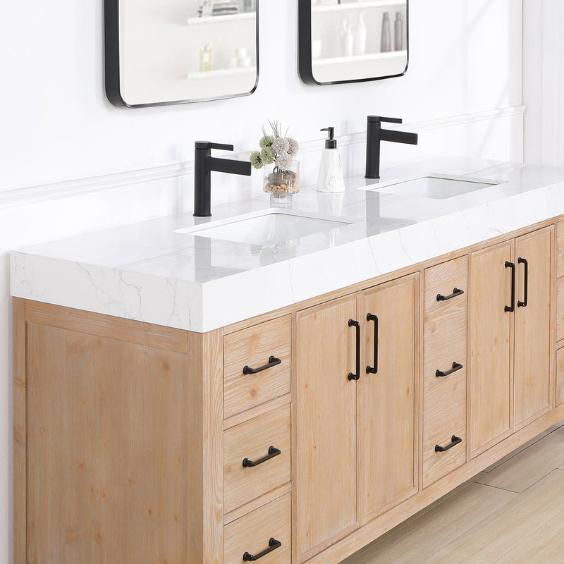Vinnova 703884-FN-LW León 84" Free-standing Double Bathroom Vanity in Fir Wood Brown
