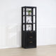 Vinnova 704122-SCA-FB Cadiz 22in. Black Linen Storage Cabinet