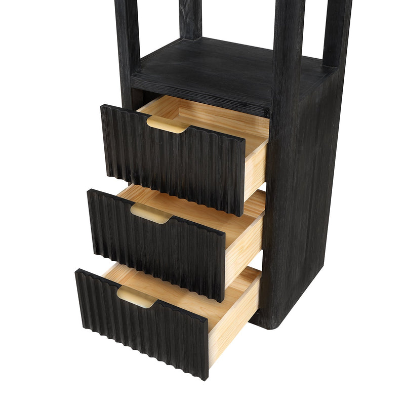 Vinnova 704122-SCA-FB Cádiz 22in. Black Linen Storage Cabinet for Bathroom and more