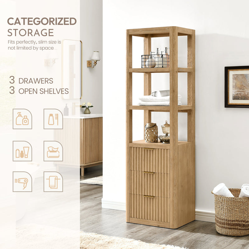 Vinnova 704122-SCA-WA Cádiz 22in. Washed Ash Grey Linen Storage Cabinet for Bathroom and more