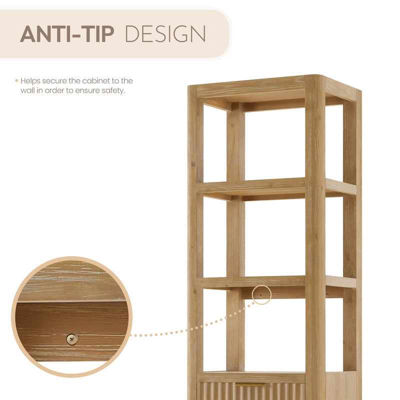 Vinnova 704122-SCA-WA Cádiz 22in. Washed Ash Grey Linen Storage Cabinet for Bathroom and more