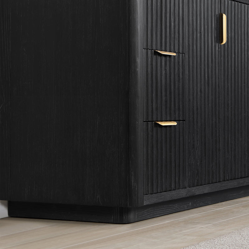 Vinnova 704160-FB-LW-NM Cádiz 60" Free-standing Single Bathroom Vanity in Fir Wood Black