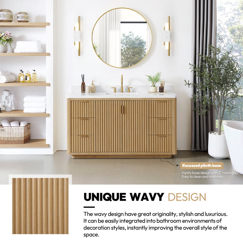 Vinnova 704160-WA-LW-NM Cádiz 60" Free-standing Single Bathroom Vanity in Washed Ash Grey