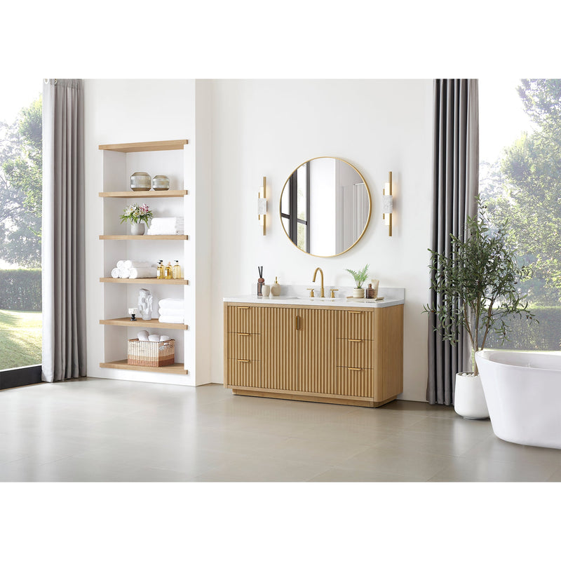 Vinnova 704160-WA-LW-NM Cádiz 60" Free-standing Single Bathroom Vanity in Washed Ash Grey