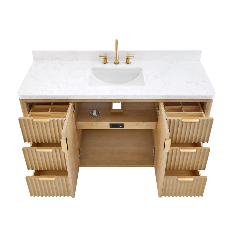 Vinnova 704160-WA-LW-NM Cádiz 60" Free-standing Single Bathroom Vanity in Washed Ash Grey