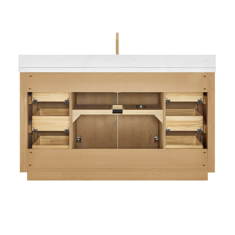 Vinnova 704160-WA-LW-NM Cádiz 60" Free-standing Single Bathroom Vanity in Washed Ash Grey