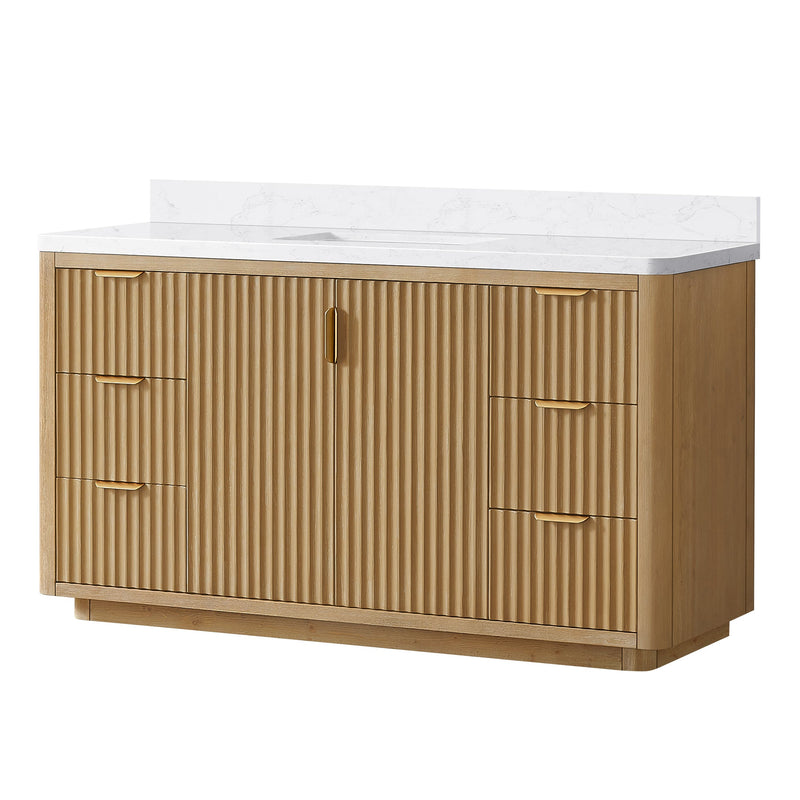 Vinnova 704160-WA-LW-NM Cádiz 60" Free-standing Single Bathroom Vanity in Washed Ash Grey