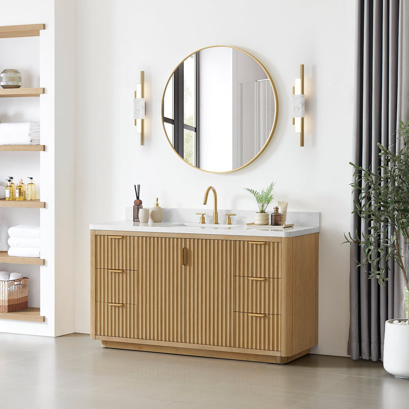 Vinnova 704160-WA-LW-NM Cádiz 60" Free-standing Single Bathroom Vanity in Washed Ash Grey