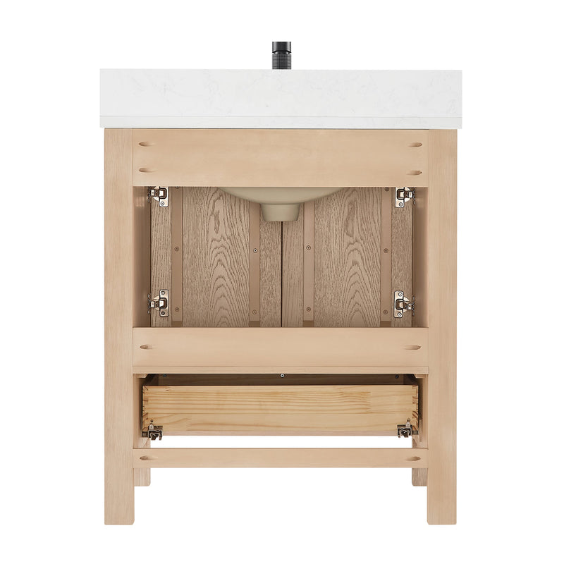 Vinnova 704230-AN-GW Shenzhen 30" Single Sink Bath Vanity in Aged Natural Oak