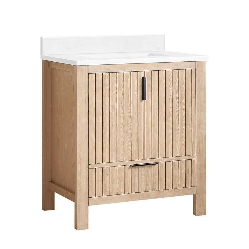 Vinnova 704230-AN-GW Shenzhen 30" Single Sink Bath Vanity in Aged Natural Oak