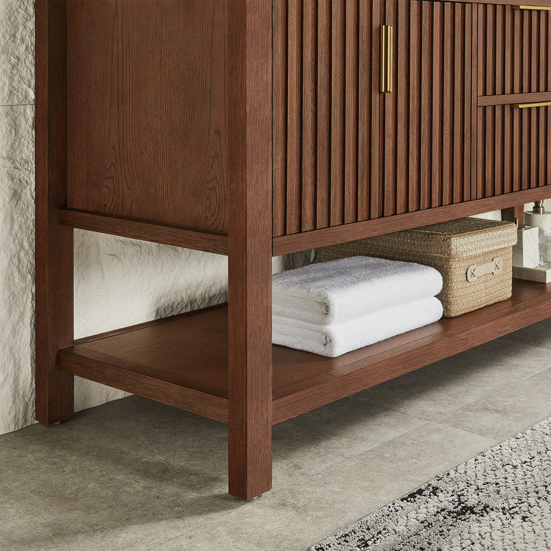 Vinnova 704348-AD-GW Vitre 48" Single Sink Bath Vanity in Aged Dark Brown Oak