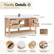 Vinnova 704360-AN-GW Vitre 60" Single Sink Bath Vanity in Aged Natural Oak - view 12