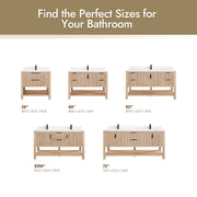 Vinnova 704360-AN-GW Vitre 60" Single Sink Bath Vanity in Aged Natural Oak - view 16
