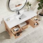 Vinnova 704360-AN-GW Vitre 60" Single Sink Bath Vanity in Aged Natural Oak - view 4