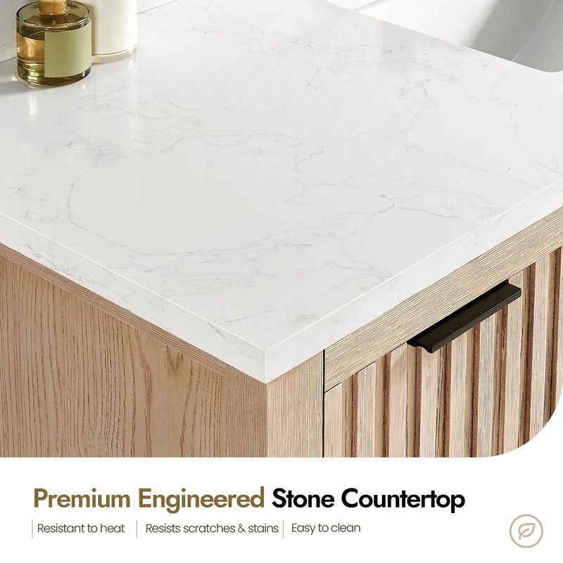 Vinnova 704360-AN-GW Vitre 60" Single Sink Bath Vanity in Aged Natural Oak - view 6