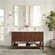 Vinnova 704360M-AD-GW Vitre 60M" Double Sink Bath Vanity in Aged Dark Brown Oak