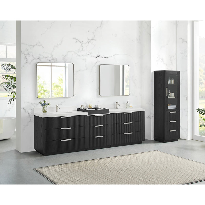 Vinnova 7049108-OK-PQ Santarem 108" Combined Double Bath Vanity in Oak Weathered Black