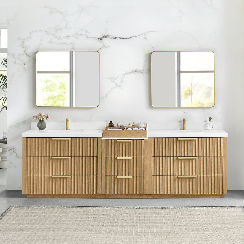 Vinnova 7049108-WA-PQ Santarem 108" Combined Double Bath Vanity in Washed Ash Grey