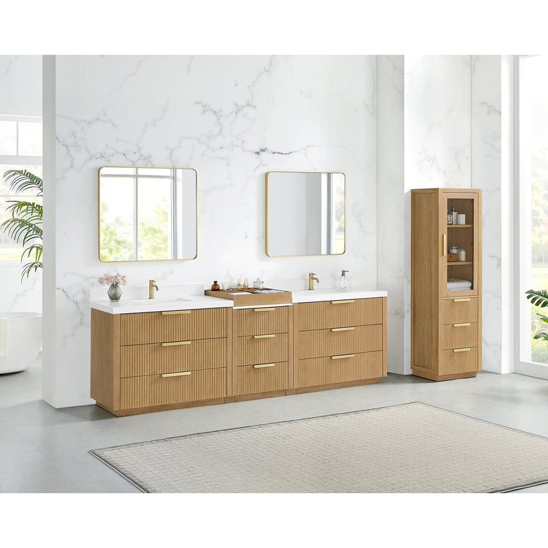 Vinnova 7049108-WA-PQ Santarem 108" Combined Double Bath Vanity in Washed Ash Grey