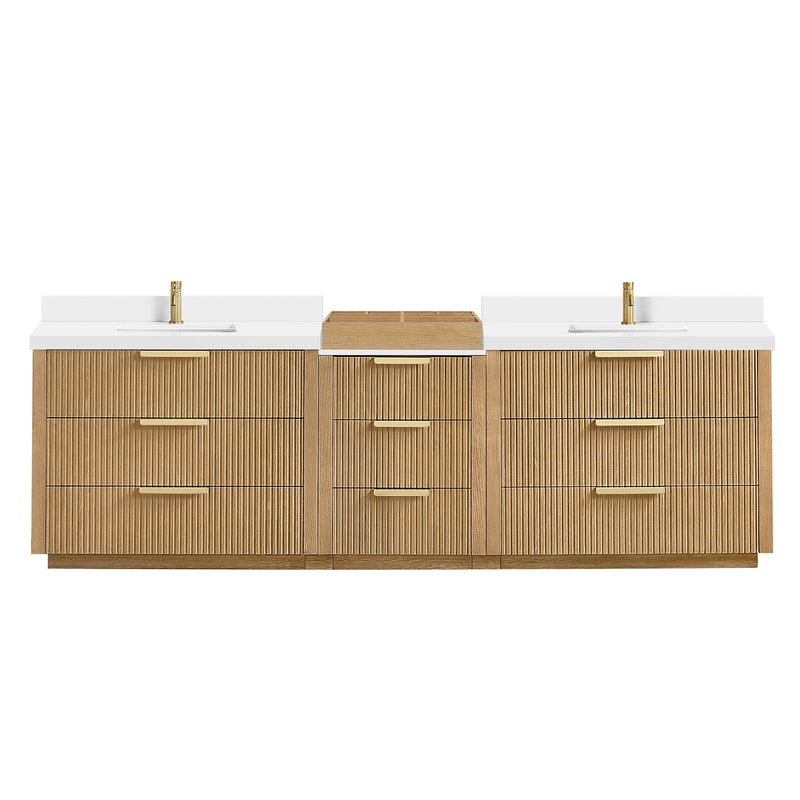 Vinnova 7049108-WA-PQ Santarem 108" Combined Double Bath Vanity in Washed Ash Grey