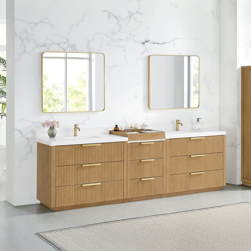 Vinnova 7049108-WA-PQ Santarem 108" Combined Double Bath Vanity in Washed Ash Grey