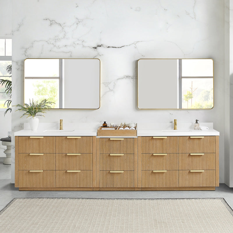 Vinnova 7049120-WA-PQ Santarem 120" Combined Double Bath Vanity in Washed Ash Grey
