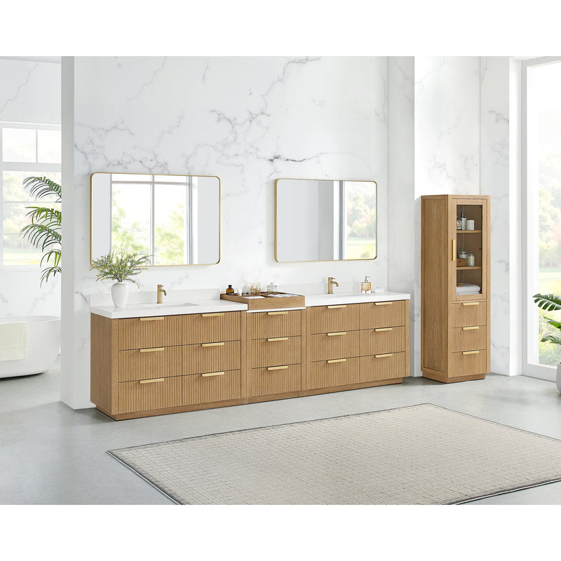 Vinnova 7049120-WA-PQ Santarem 120" Combined Double Bath Vanity in Washed Ash Grey