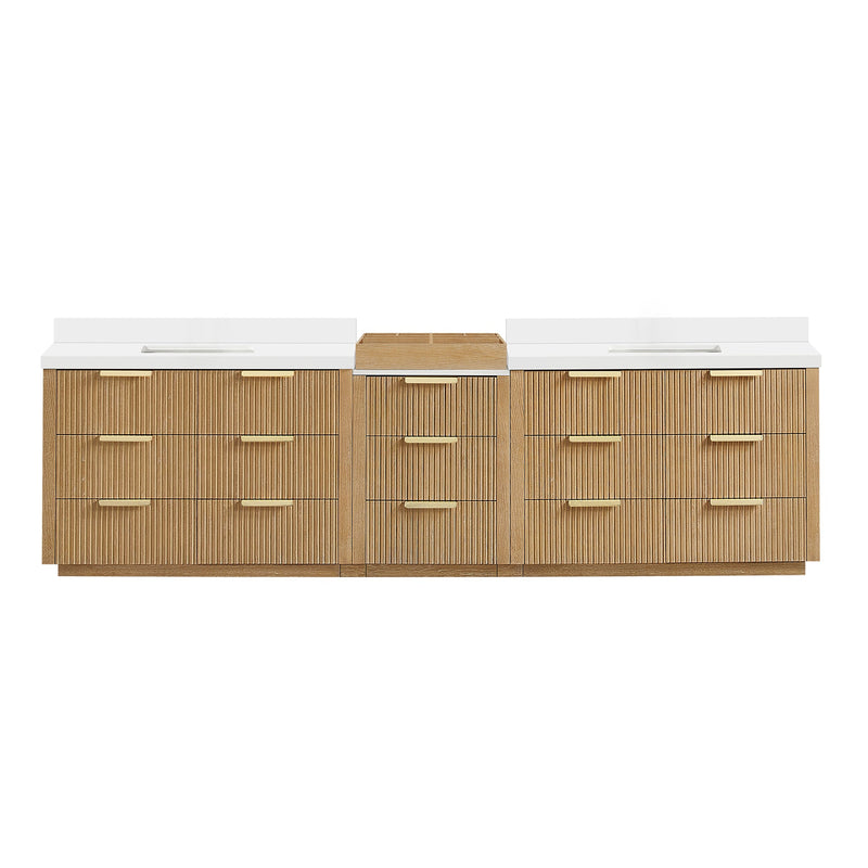 Vinnova 7049120-WA-PQ Santarem 120" Combined Double Bath Vanity in Washed Ash Grey