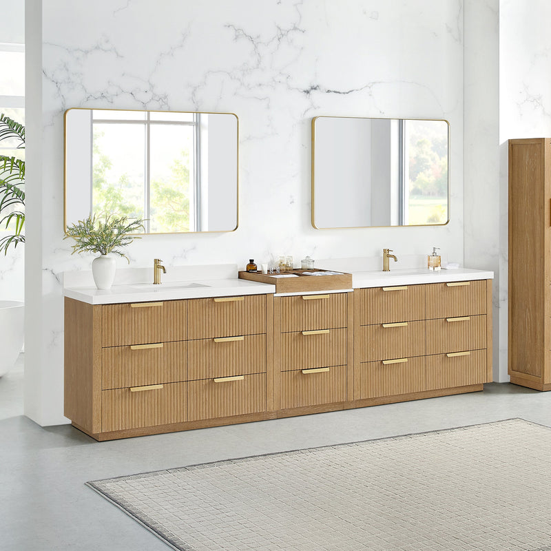 Vinnova 7049120-WA-PQ Santarem 120" Combined Double Bath Vanity in Washed Ash Grey