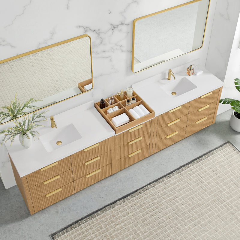 Vinnova 7049120-WA-PQ Santarem 120" Combined Double Bath Vanity in Washed Ash Grey