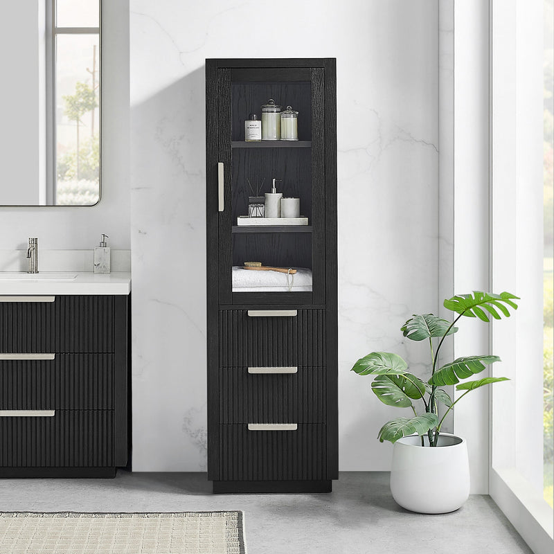 Vinnova 704922-SCA-OK Santarem 22" Oak Weathered Black Storage Cabinet