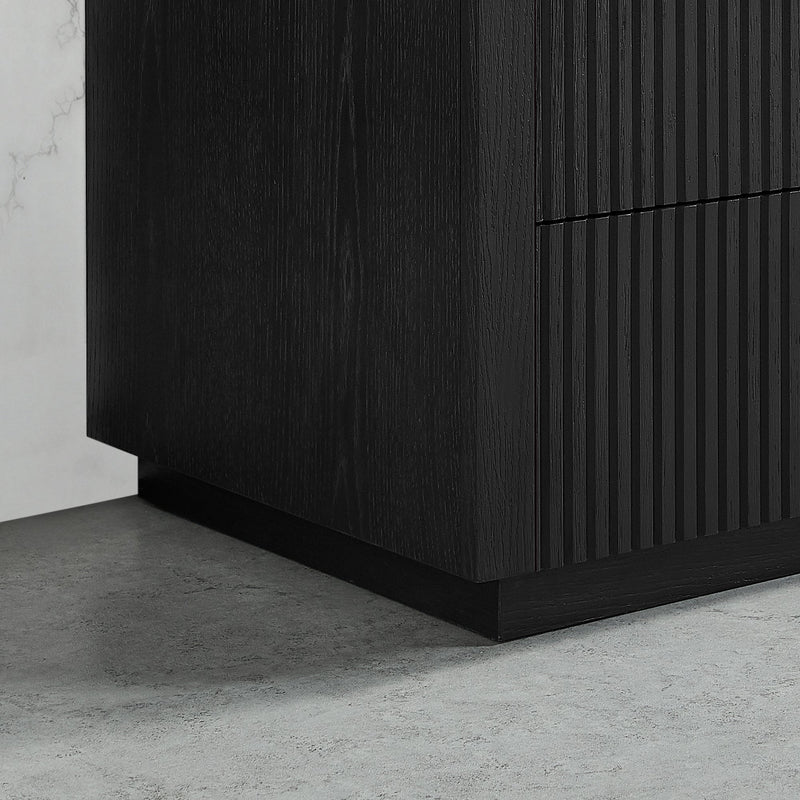Vinnova 704922-SCA-OK Santarem 22" Oak Weathered Black Storage Cabinet