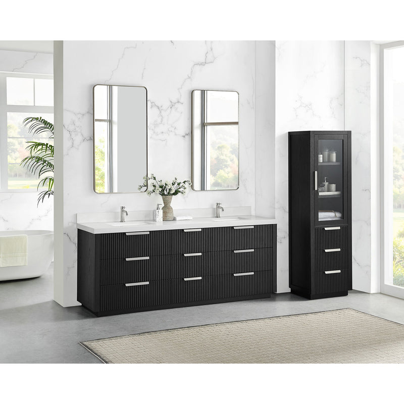 Vinnova 704922-SCA-OK Santarem 22" Oak Weathered Black Storage Cabinet