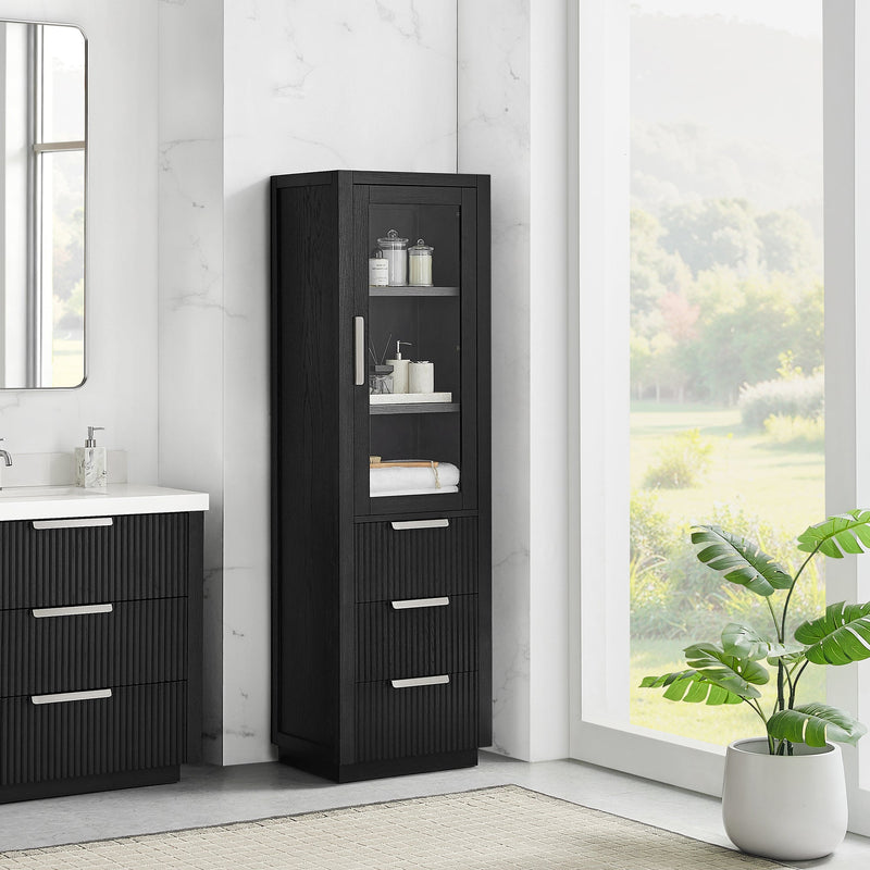 Vinnova 704922-SCA-OK Santarem 22" Oak Weathered Black Storage Cabinet