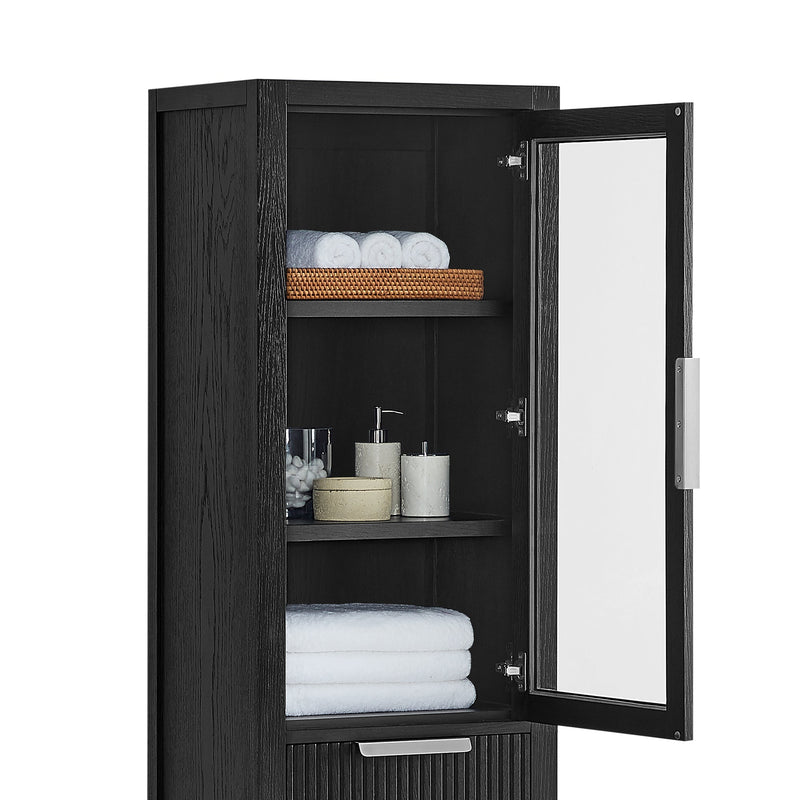 Vinnova 704922-SCA-OK Santarem 22" Oak Weathered Black Storage Cabinet