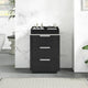 Vinnova 704924-OK-PQ Santarem 24" Oak Weathered Black Partitioned Storage Cabinet