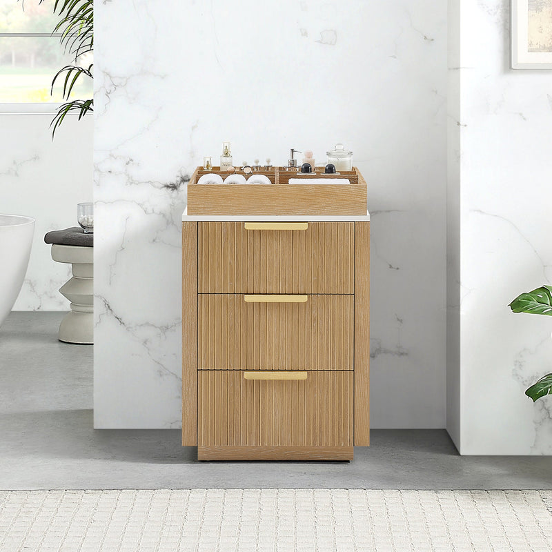 Vinnova 704924-WA-PQ Santarem 24" Washed Ash Grey Partitioned Storage Cabinet
