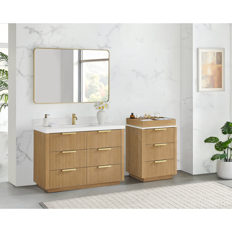 Vinnova 704924-WA-PQ Santarem 24" Washed Ash Grey Partitioned Storage Cabinet