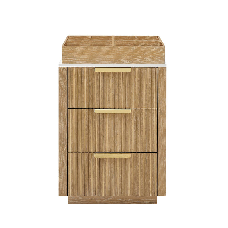 Vinnova 704924-WA-PQ Santarem 24" Washed Ash Grey Partitioned Storage Cabinet