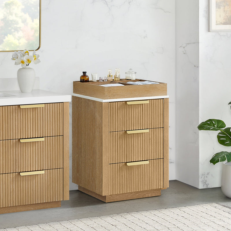 Vinnova 704924-WA-PQ Santarem 24" Washed Ash Grey Partitioned Storage Cabinet