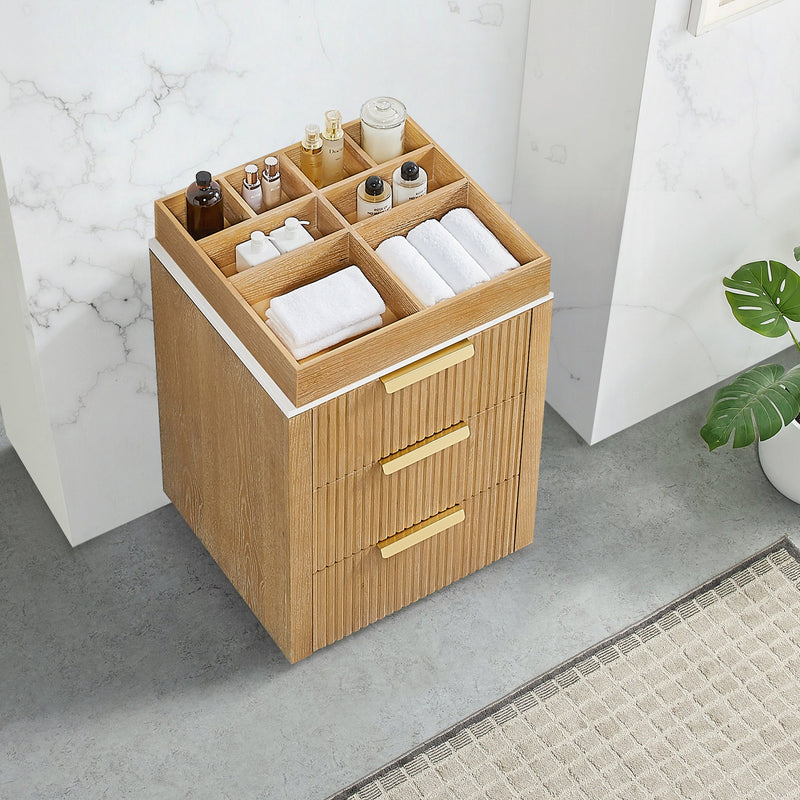 Vinnova 704924-WA-PQ Santarem 24" Washed Ash Grey Partitioned Storage Cabinet