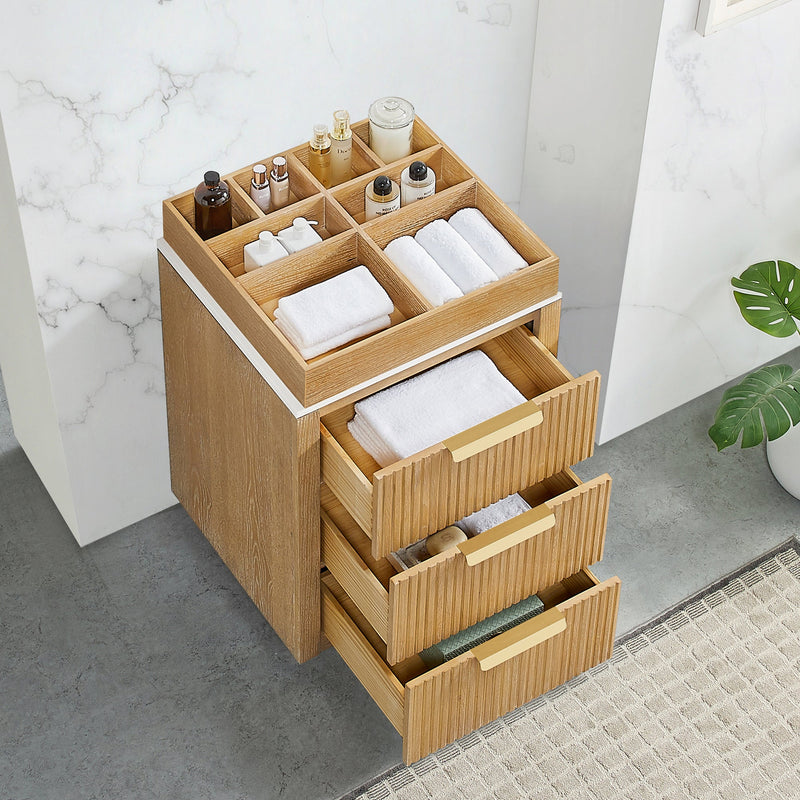 Vinnova 704924-WA-PQ Santarem 24" Washed Ash Grey Partitioned Storage Cabinet