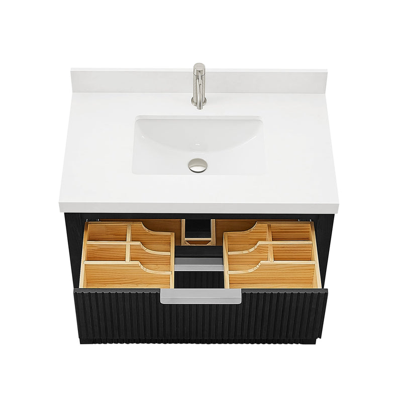 Vinnova 704936-OK-PQ Santarem 36" Single Bath Vanity in Oak Weathered Black
