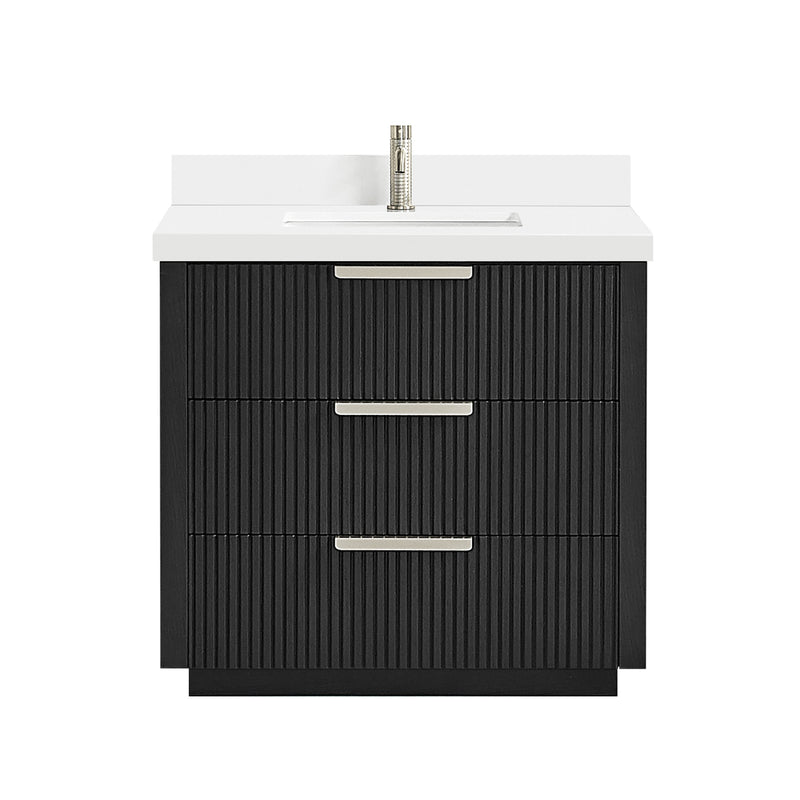 Vinnova 704936-OK-PQ Santarem 36" Single Bath Vanity in Oak Weathered Black