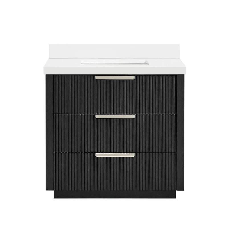 Vinnova 704936-OK-PQ Santarem 36" Single Bath Vanity in Oak Weathered Black