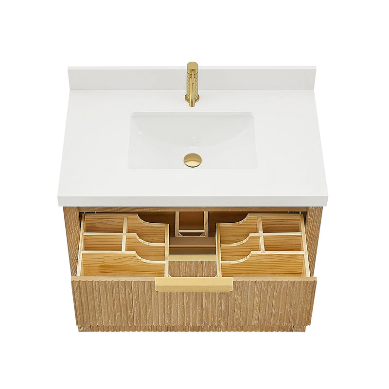 Vinnova 704936-WA-PQ Santarem 36" Single Bath Vanity in Washed Ash Grey
