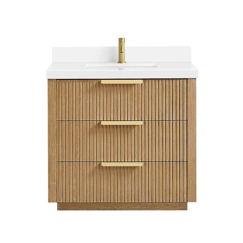Vinnova 704936-WA-PQ Santarem 36" Single Bath Vanity in Washed Ash Grey
