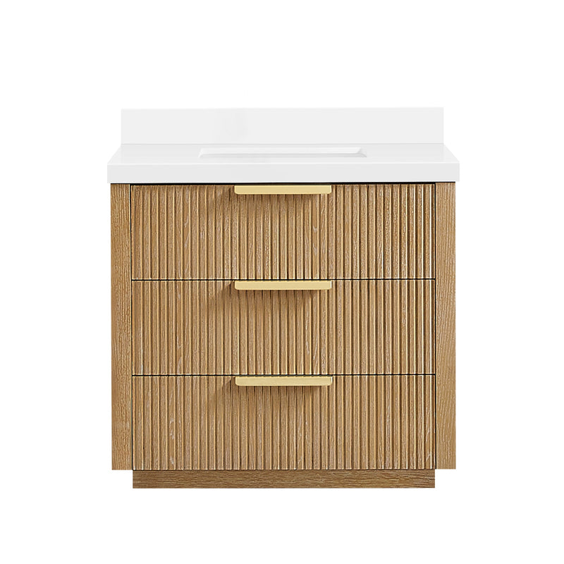 Vinnova 704936-WA-PQ Santarem 36" Single Bath Vanity in Washed Ash Grey