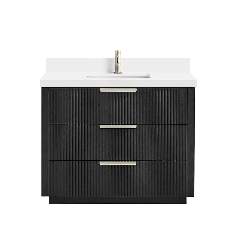Vinnova 704942-OK-PQ Santarem 42" Single Bath Vanity in Oak Weathered Black