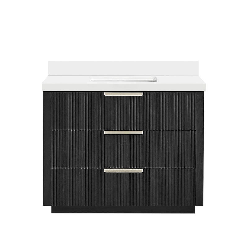 Vinnova 704942-OK-PQ Santarem 42" Single Bath Vanity in Oak Weathered Black